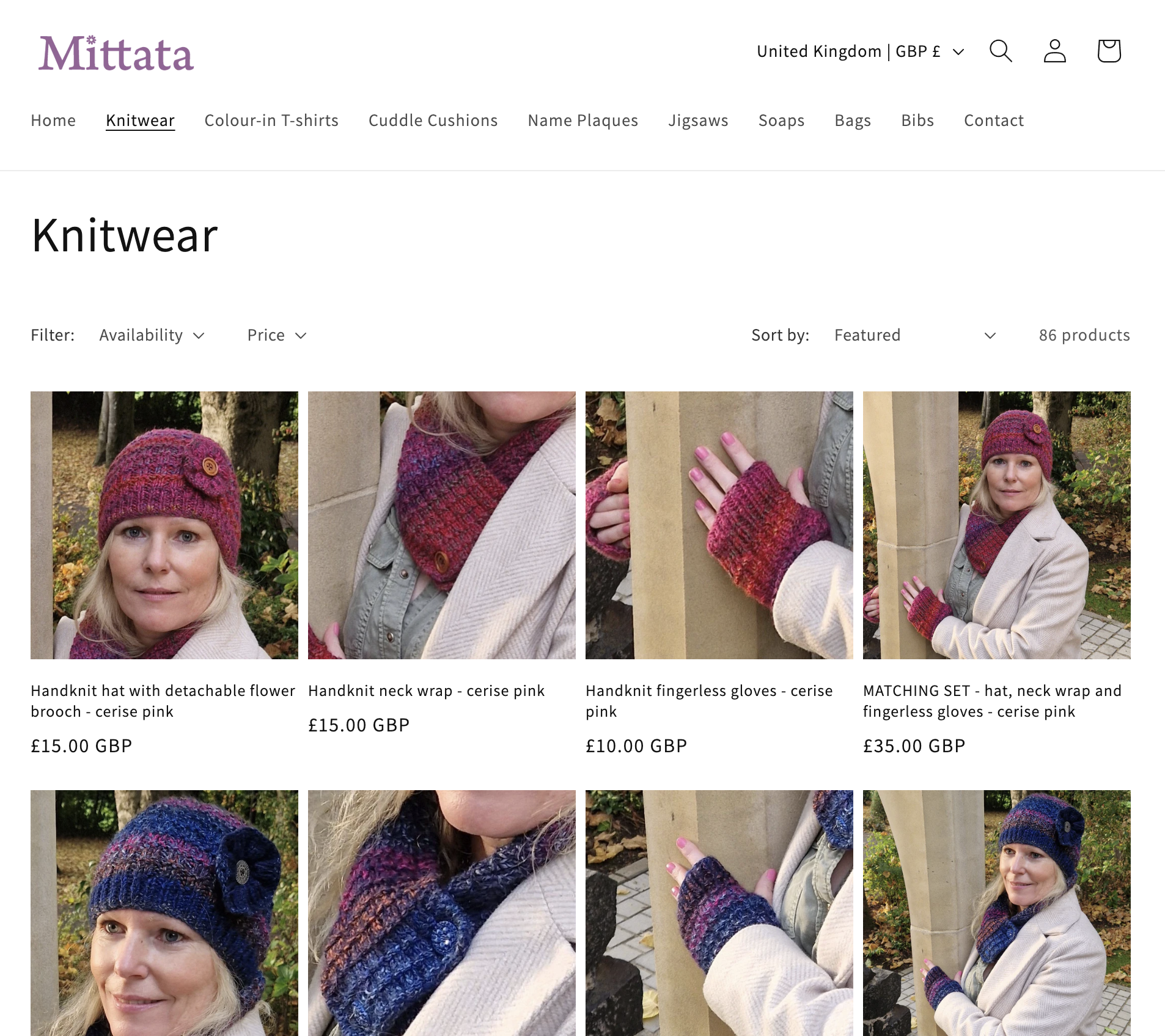 Mittata product collection grid