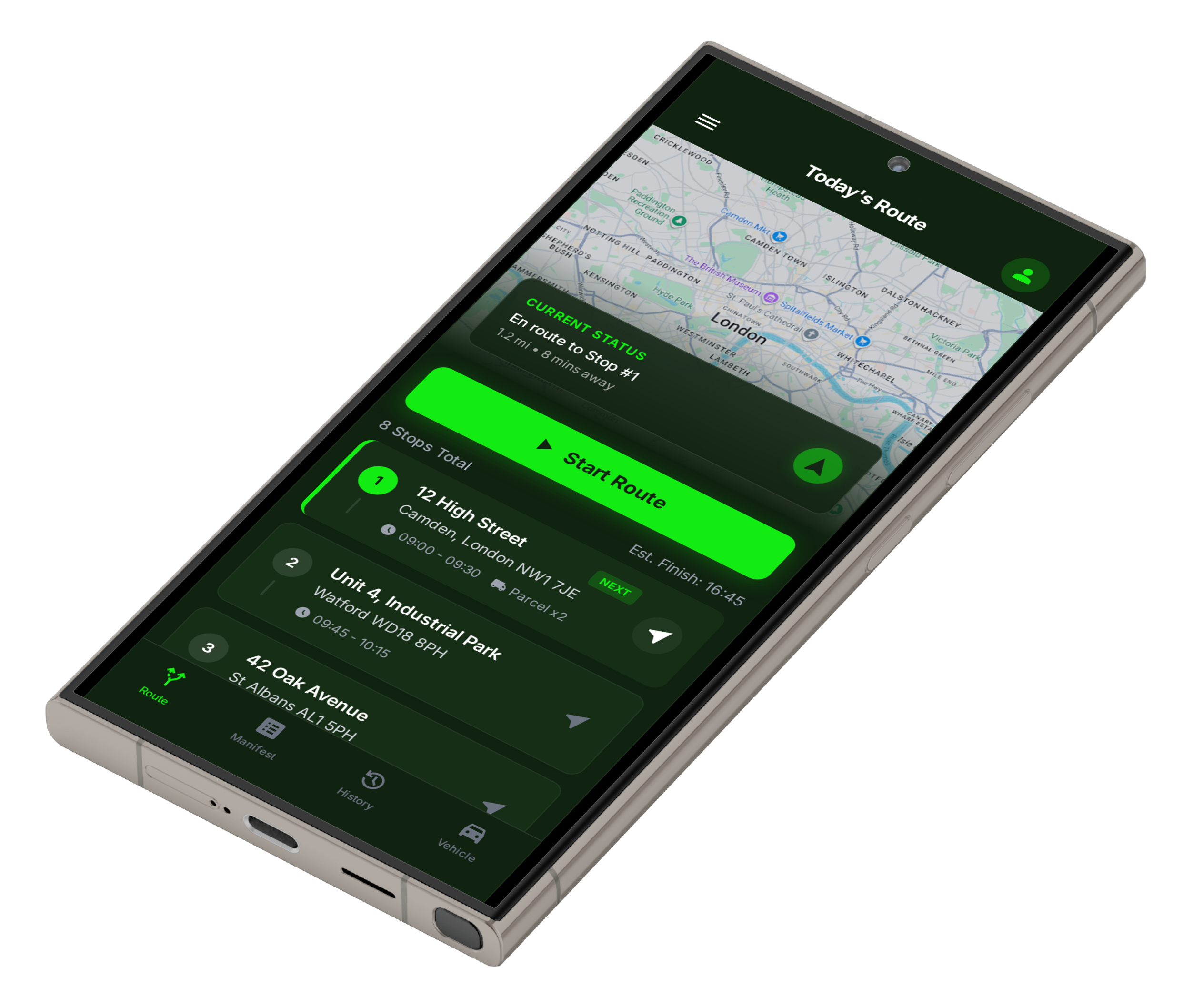 Route Optimisation Interface