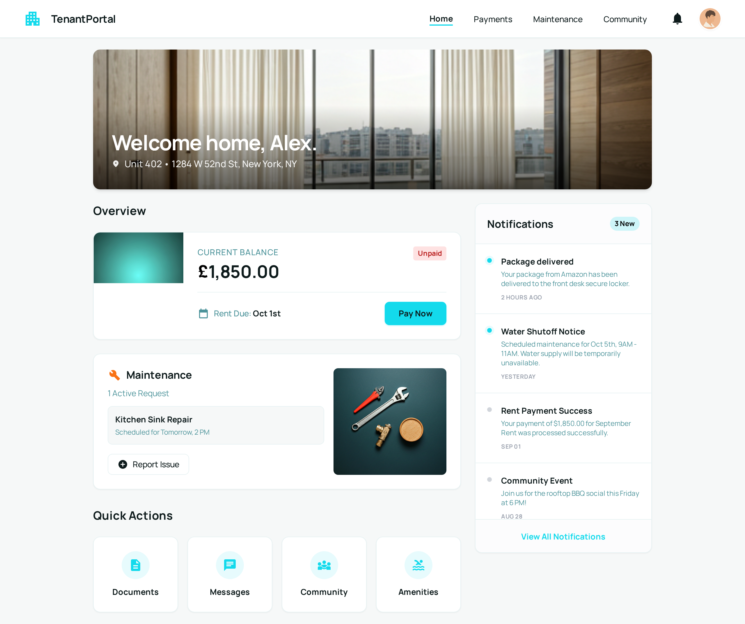 Tenant Portal Interface